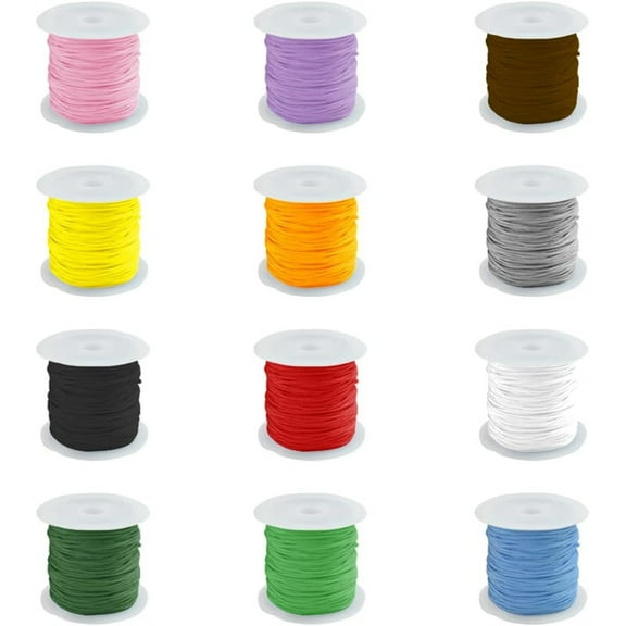 Nylon String for Bracelets,Bexikou Nylon Cord 12 Colors Nylon Satin String Silky Beading String Macrame Cord for Bracelet Nylon Satin Cord for Friendship Bracelet String Nylon Cord for Jewelry Making