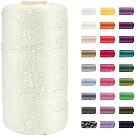 Nylon String Cord 1.5mm x 218 Yards Braided Thread Twine String for Chinese Knotting Cord, Bracelet Braided, Jewelry Making Supplies, DIY Arts Crafts, Christmas Decorative (Milky White)