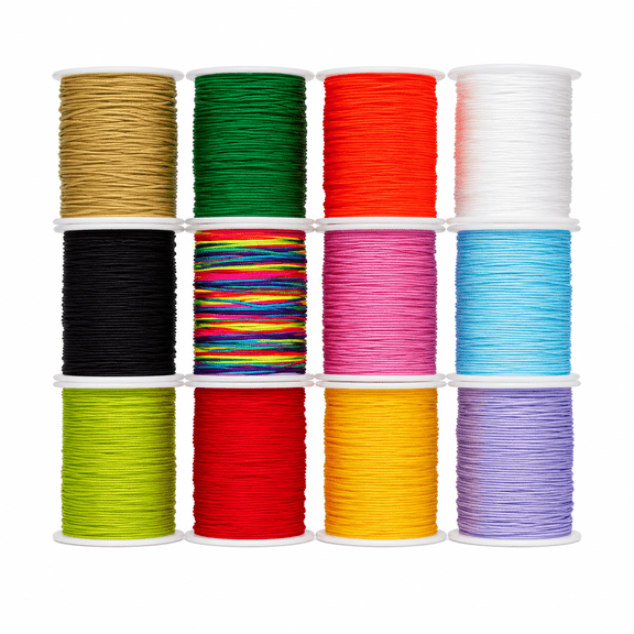 Nylon String for Bracelets, 12 Rolls 1mm Satin Silk Nylon Cord Bracelet String - Jewelry Making, Braided Bracelets, Beading