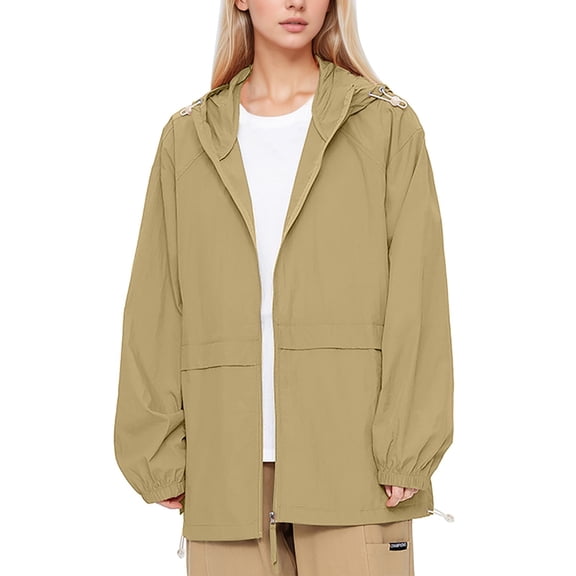 Nylon Sun Protective Coat New Summer Style For Women With A Hood Breathable Thin And Designed For Outdoor Sun .