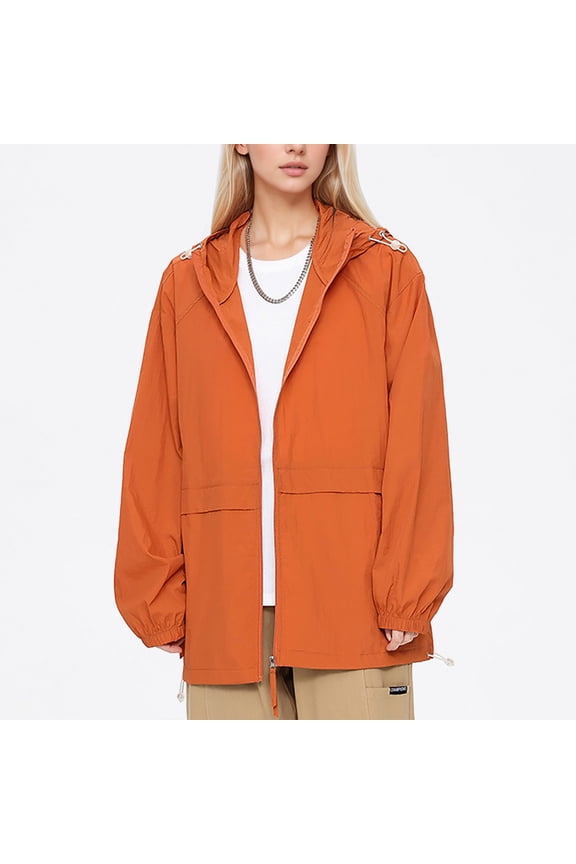 Nylon Sun Protective Coat New Summer Style For Women With A Hood Breathable Thin And Designed For Outdoor Sun . Warm Jackets Women Duster Coat Women plus Sized Rain Jacket Vest for Women with Hood