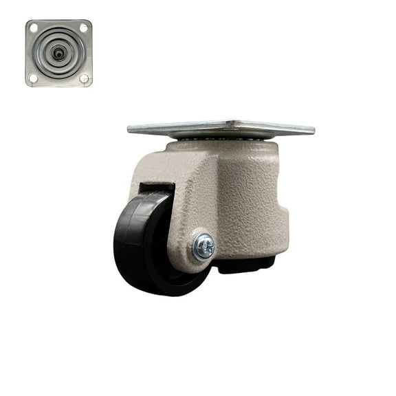 Nylon Swivel TP Light Duty Floor Leveling Caster w/1.97" Diameter Black Wheel