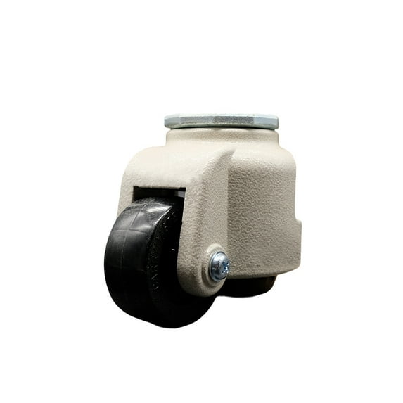 Nylon Swivel Threaded Stem Caster w/2.83" Black Wheel & M16 x 2.0mm x 24mm Stem