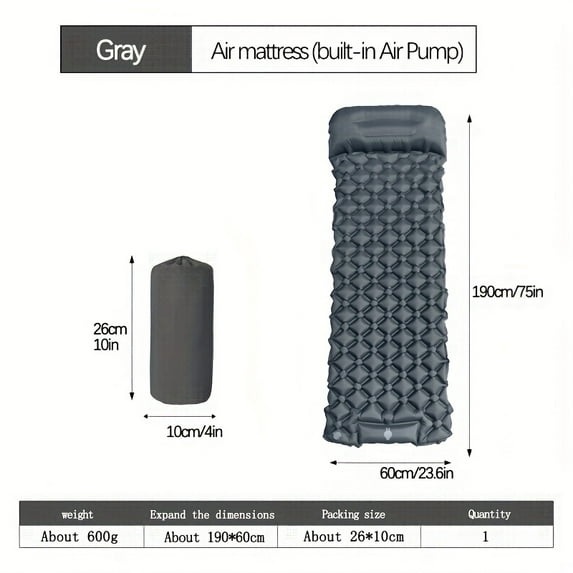 Nylon TPU Self-Inflating Sleeping Mat - 1/2 Person & Built-in Pump. Ultra-Lightweight for Backpacking, Hiking & Camping.