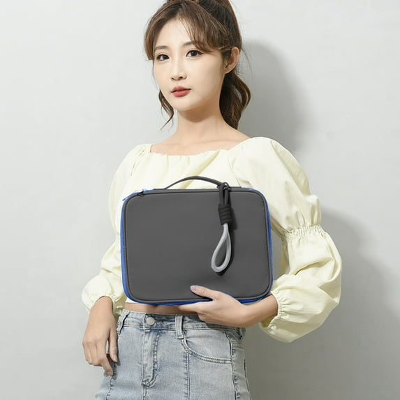 Nylon Tablet Sleeve Bag,Compact Multilayer Electronics Organizer,Water-Resistant Business Travel Pouch,Protective Thickened Back,Men & Women Device Case Holiday Gifts