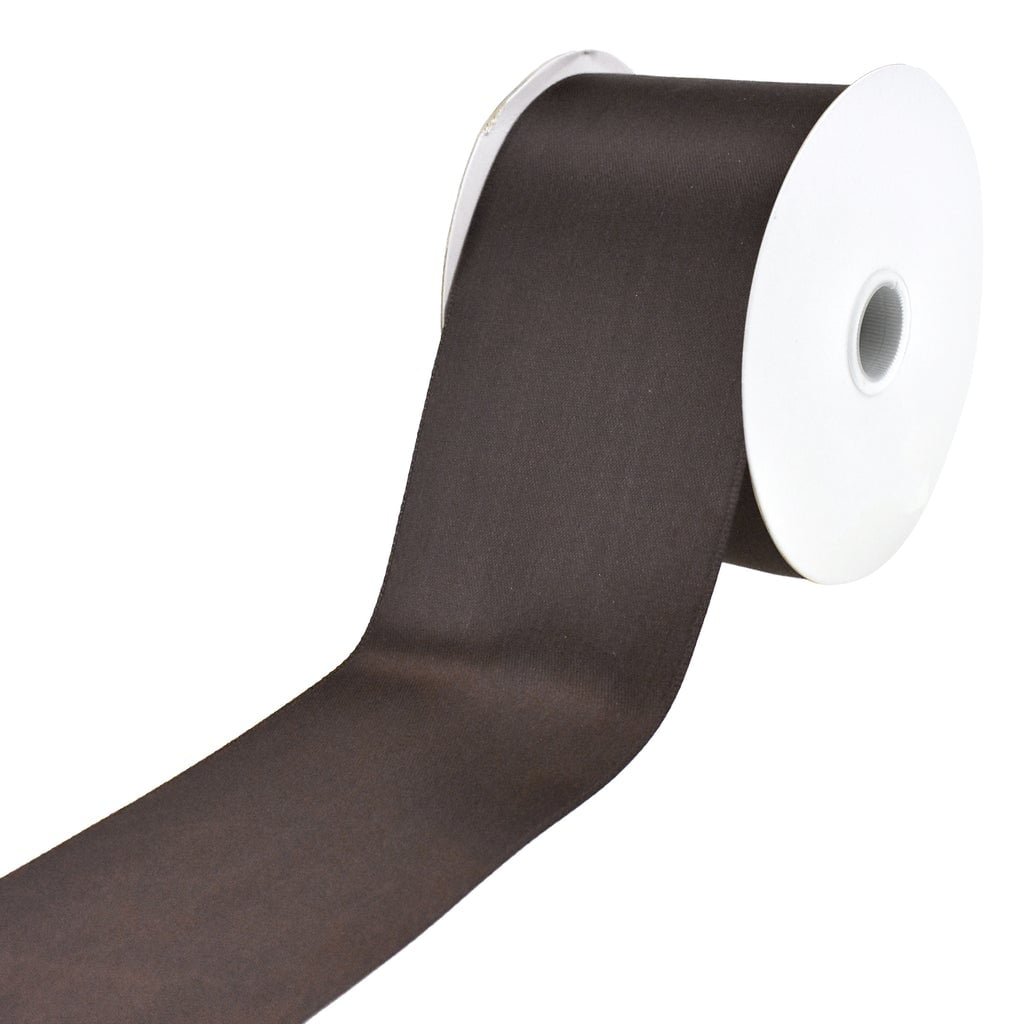 Nylon Taffeta Wired Edge Ribbon, 2-1/2-Inch, 25-Yard - Brown