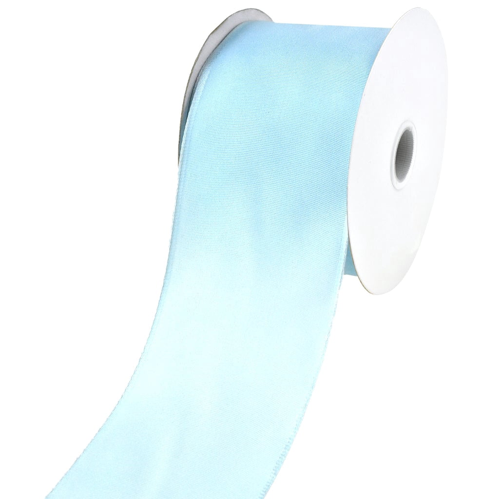Nylon Taffeta Wired Edge Ribbon, 2-1/2-Inch, 25-Yard - Light Blue