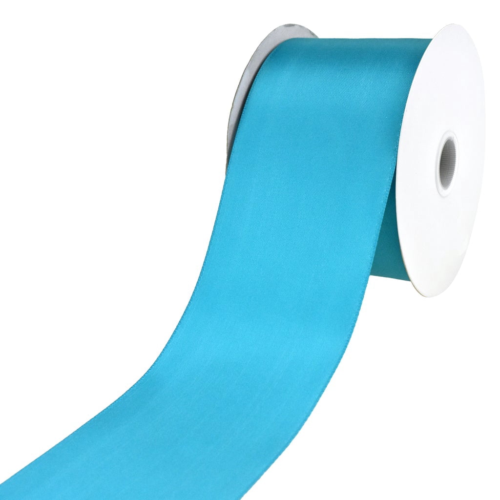 Nylon Taffeta Wired Edge Ribbon, 2-1/2-Inch, 25-Yard - Turquoise