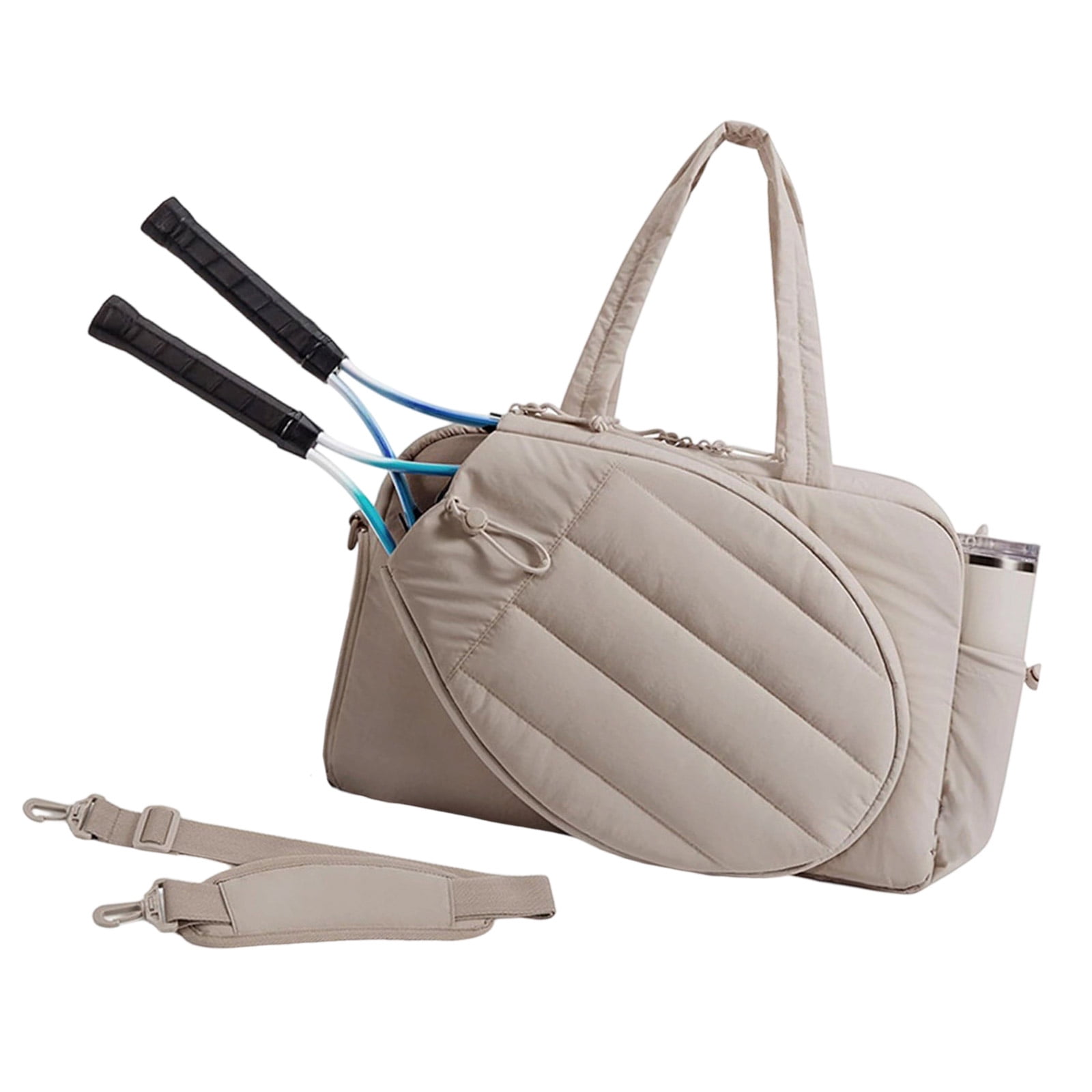 Nylon Tennis Bag With Front Storage For 2 Rackets Reinforced Handles For Active Lover Sport Casual Use