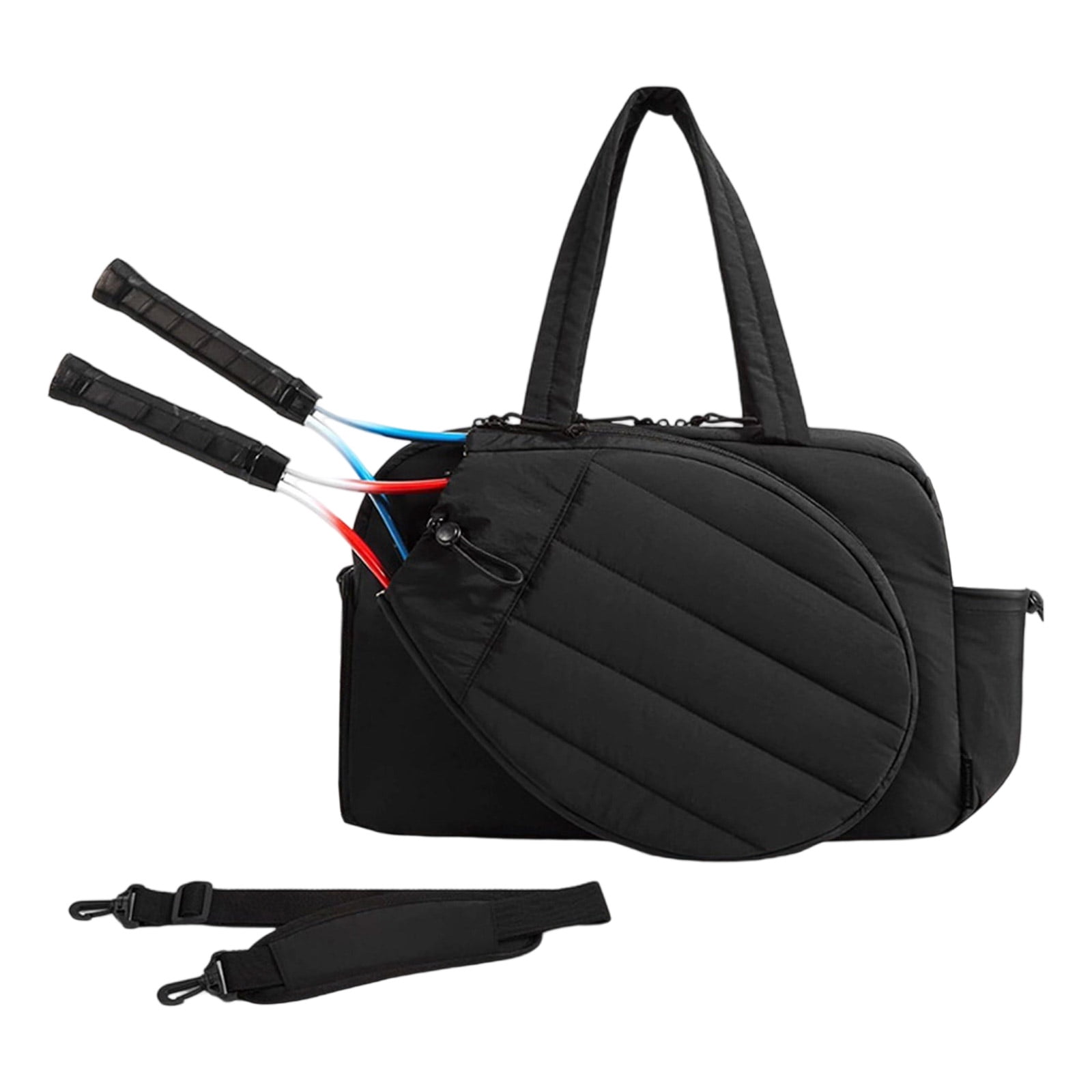 Nylon Tennis Bag With Front Storage For 2 Rackets Reinforced Handles For Active Lover Sport Casual Use