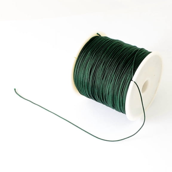 Nylon Thread Chinese Knotting Cord Beading Cord for Beading Jewelry Making Dark Green 0.5mm 150yards/roll