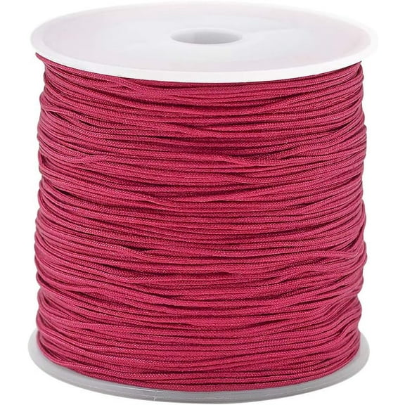 Nylon Thread Chinese Knotting Cord FireBrick 0.8mm about 109.36 yards(100m)/roll
