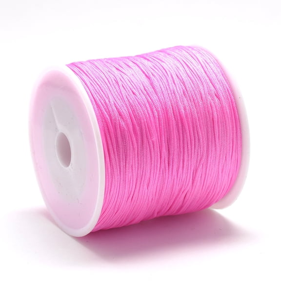 Nylon Thread Chinese Knotting Cord Hot Pink 1mm 284.33 yards(260m)/roll