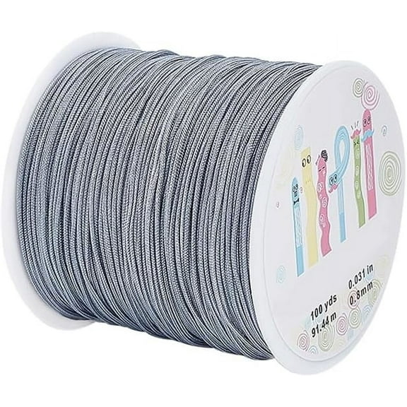 Nylon Thread Dark Gray 0.8mm about 98.43yards/roll(90m/roll) Nylon