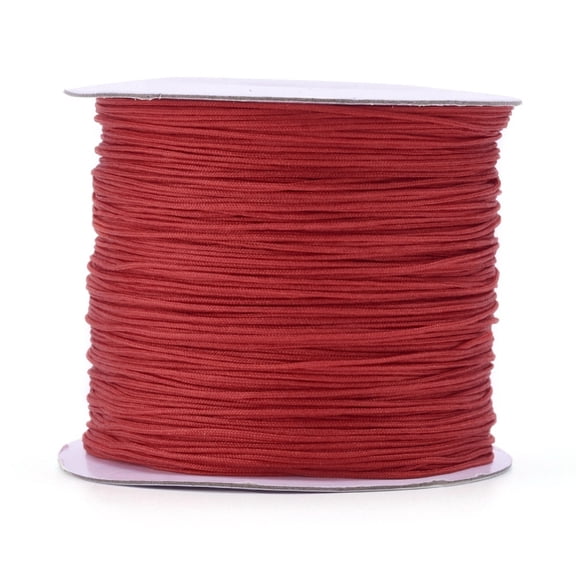 Nylon Thread Nylon Jewelry Cord for Custom Woven Jewelry Making FireBrick 0.6mm about 142.16 yards(130m)/roll