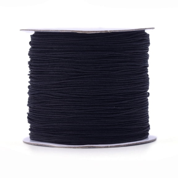 Nylon Thread Nylon Jewelry Cord for Woven Jewelry Making Black 0.6mm about 142.16 yards(130m)/roll