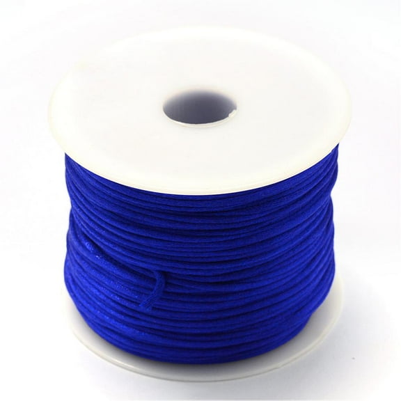 Nylon Thread Rattail Satin Cord Blue 1.5mm about 100yards/roll(300 feet/roll)
