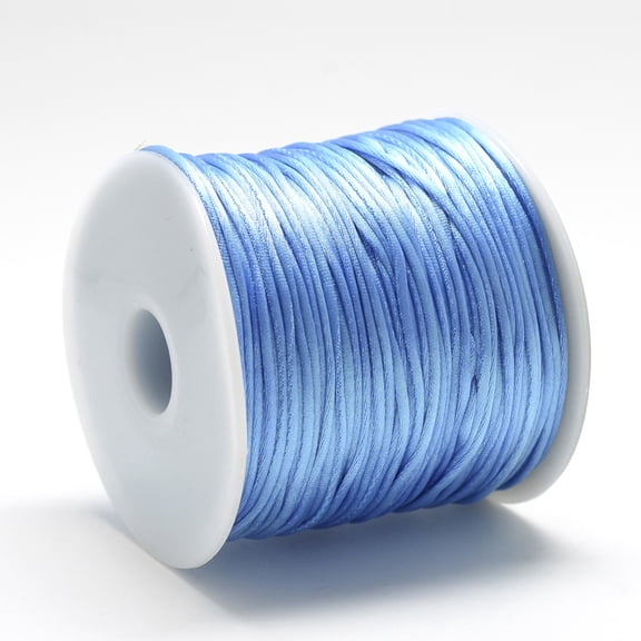Nylon Thread Rattail Satin Cord Cornflower Blue about 1mm about 76.55 yards(70m)/roll