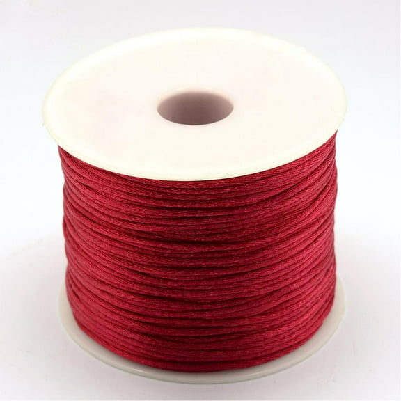 Nylon Thread Rattail Satin Cord Dark Red 1.0mm 76.55 yards(70m)/roll