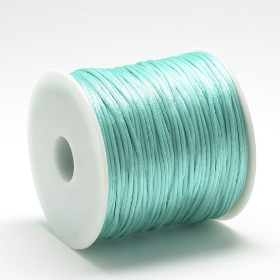 Nylon Thread Rattail Satin Cord Light Sea Green about 1mm about 76.55 yards(70m)/roll