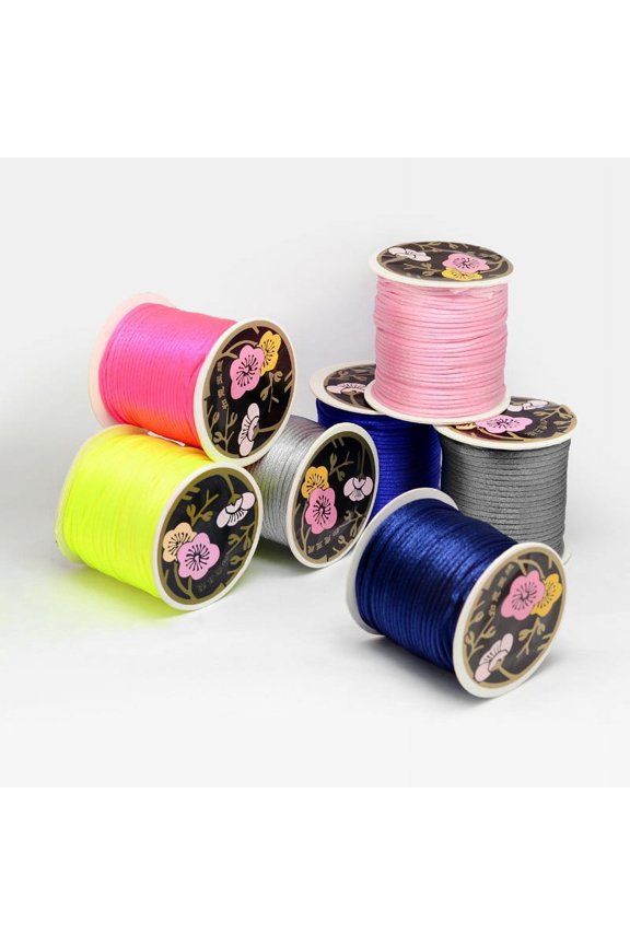 Nylon Thread Rattail Satin Cord Mixed color 1mm about 87.48 yards(80m)/roll