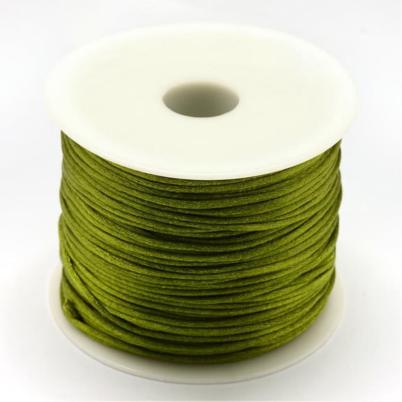 Nylon Thread Rattail Satin Cord Olive Drab 1.5mm about 49.21 yards(45m)/roll DIY