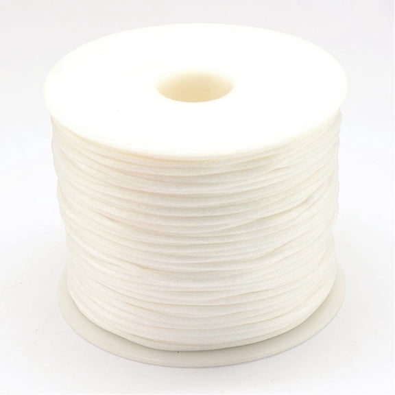 Nylon Thread Rattail Satin Cord White 1.5mm about 49.21 yards(45m)/roll