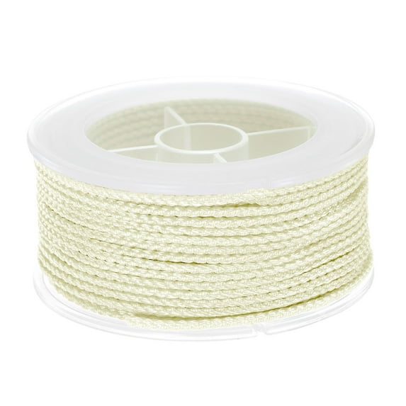 Nylon Thread Twine Beading Cord 1.6mm Extra-Strong Braided Nylon Crafting String 16M/52 Feet, Cream