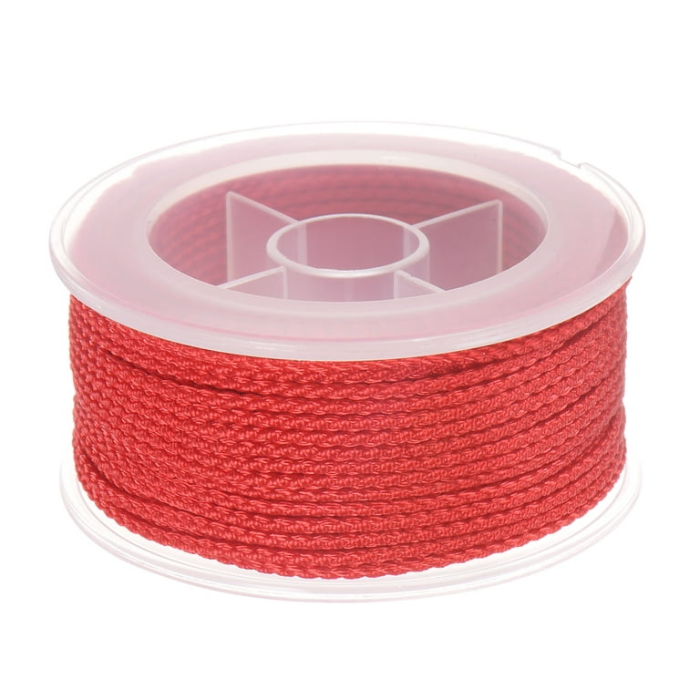Nylon Thread Twine Beading Cord 1.6mm Extra-Strong Braided Nylon Crafting  String 16M/52 Feet, Red 