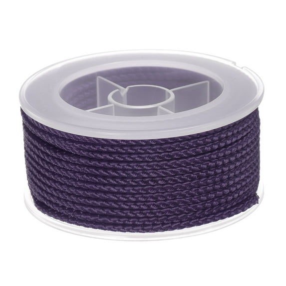Nylon Thread Twine Beading Cord 2mm Extra-Strong Braided Nylon Crafting String 11M/36 Feet, Dark Purple