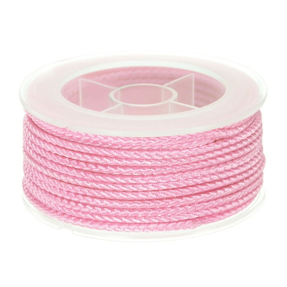 Nylon Thread Twine Beading Cord 2mm Extra-Strong Braided Nylon Crafting String 11M/36 Feet, Pink