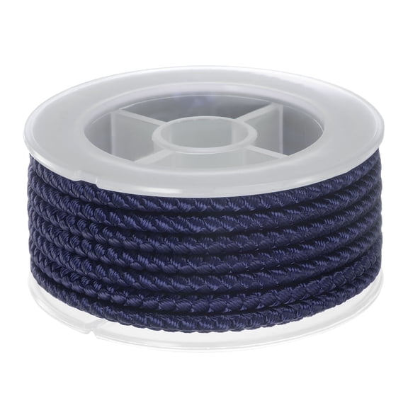 Nylon Thread Twine Beading Cord 4mm Extra-Strong Braided Nylon Crafting String 3.2M/10.5 Feet, Dark Blue