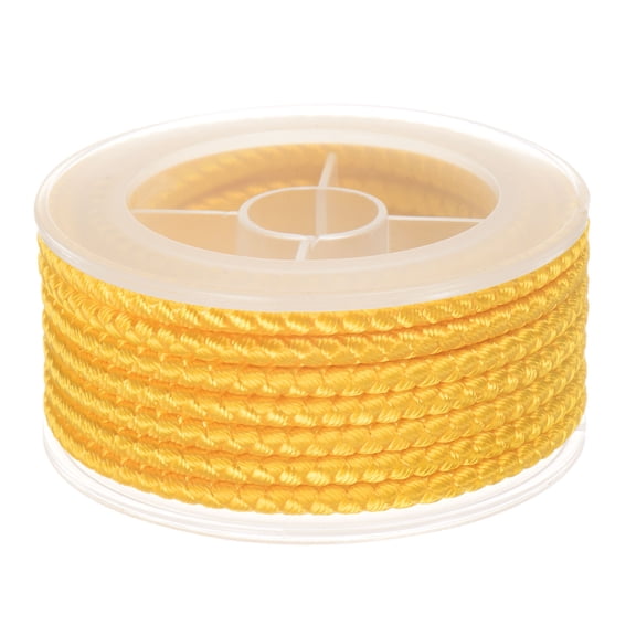 Nylon Thread Twine Beading Cord 4mm Extra-Strong Braided Nylon Crafting String 3.2M/10.5 Feet, Golden