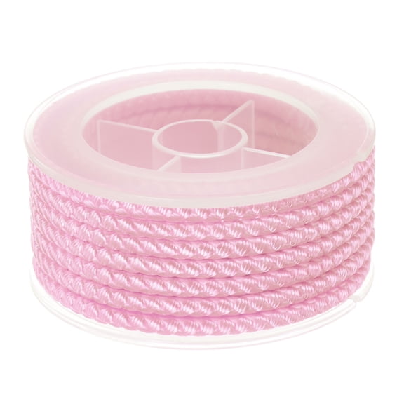 Nylon Thread Twine Beading Cord 4mm Extra-Strong Braided Nylon Crafting String 3.2M/10.5 Feet, Light Pink