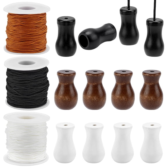 Nylon Thread Wood & Plastic Roller Blind Pendants Mixed Color 1.5mm DIY