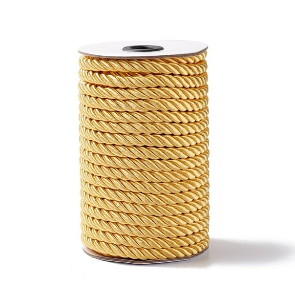 Nylon Thread for Home Decorate Upholstery Curtain Tieback Honor Cord Yellow 8mm 20m/roll 1Roll