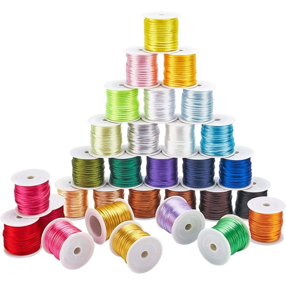 Nylon Thread for Jewelry Making Mixed color 2.5mm about 10m/roll 30colors 1roll/color 30rolls/set