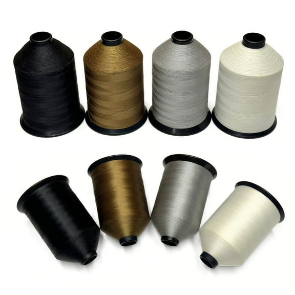 Nylon Thread for Sewing, Beading, Jewelry Making, Leather Crafts - White - Black - Brown - Gray - Light or Heavy Duty