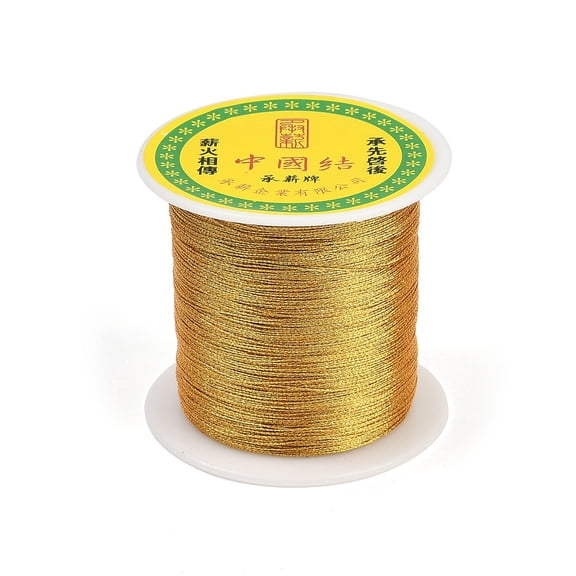 Nylon Thread with Metallic Cords Gold 0.3mm about 185.91 yards(170m)/roll DIY
