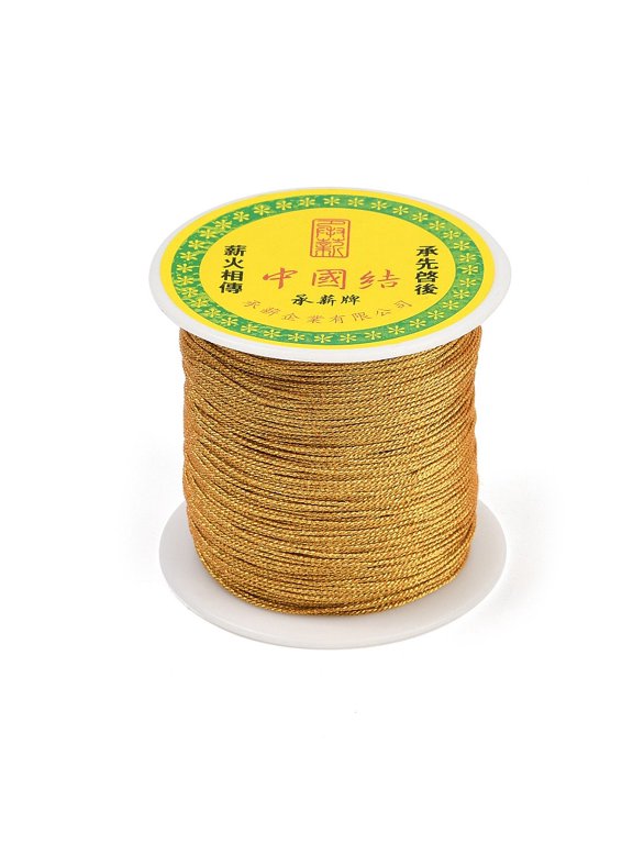 Nylon Thread with Metallic Cords Gold 0.6mm 142.16 yards(130m)/roll