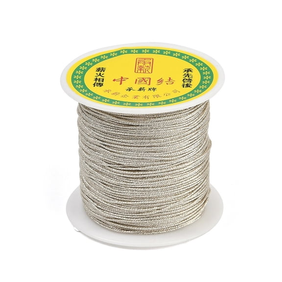 Nylon Thread with Metallic Cords Silver 0.8mm about 71.08 yards(65m)/roll
