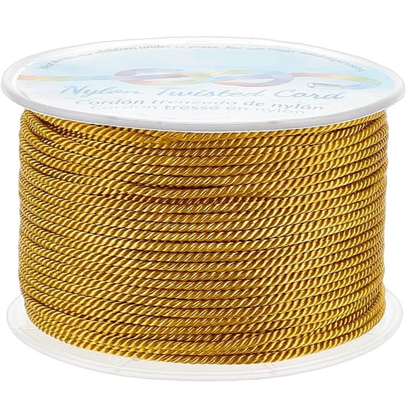 Nylon Threads Cords/Twisted Cords Goldenrod 1.5~2mm about 50m/roll