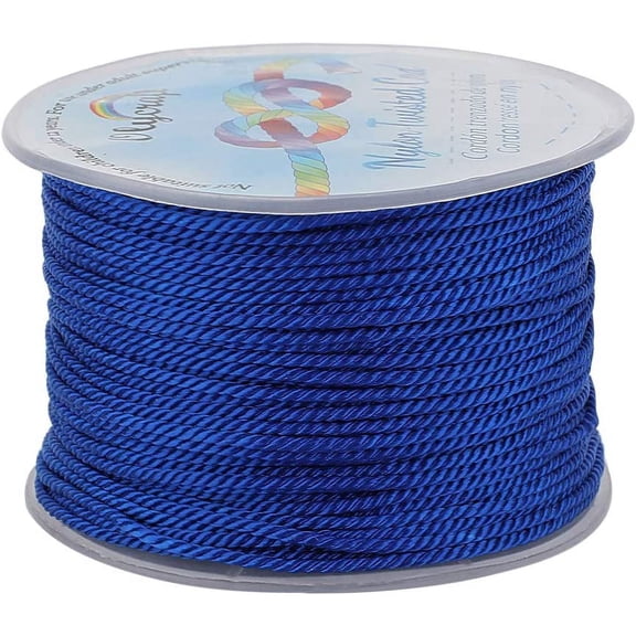 Nylon Threads Milan Cords/Twisted Cords Blue 1.5~2mm about 50m/roll