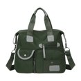thumbnail image 1 of Nylon Tote Bag Waterproof Large Capacity Multi Pocket Travel Handbag Crossbody Bag for Outdoor Camping(Green-50x35x13cm), 1 of 5