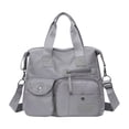 thumbnail image 1 of Nylon Tote Bag Waterproof Large Capacity Multi Pocket Travel Handbag Crossbody Bag for Outdoor Camping(Grey-50x35x13cm), 1 of 5