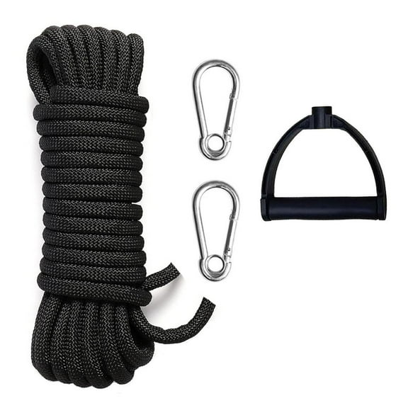Nylon Tow Rope Sled Cart Pull Rope with Handle & Carabiner Buckles Water Skiing Rope Water Sport Line Snowboard Equipment