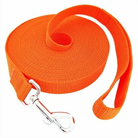 Nylon Training Dog Leash for Small Medium Large Dogs,1 Inch Wide,20ft 30ft 40ft 50ft Long Leash Dog/Puppy Lead for Obedience Recall Training,Camping,or Backyard (30 Foot,Orange)