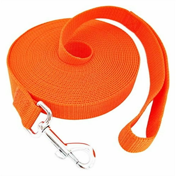 Nylon Training Dog Leash for Small Medium Large Dogs,1 Inch Wide,20ft 30ft 40ft 50ft Long Leash Dog/Puppy Lead for Obedience Recall Training,Camping,or Backyard (30 Foot,Orange)