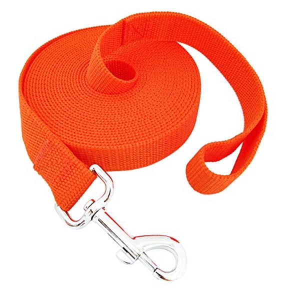 Nylon Training Dog Leash for Small Medium Large Dogs,1 Inch Wide,20ft 30ft 40ft 50ft Long Leash Dog/Puppy Lead for Obedience Recall Training,Camping,or Backyard (20 Foot,Orange)