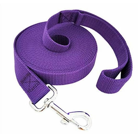 Nylon Training Dog Leash for Small Medium Large Dogs,1 Inch Wide,20ft 30ft 40ft 50ft Long Leash Dog/Puppy Lead for Obedience Recall Training,Camping,or Backyard (20 Foot,Purple)